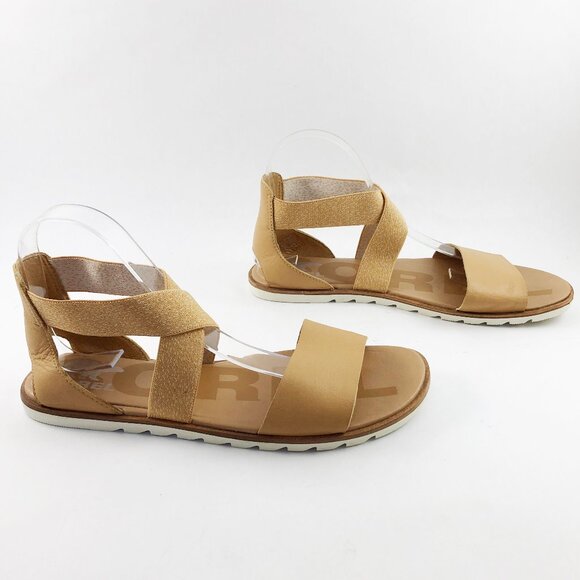 SOREL Ella II Sandal in Honest Beige/Chalk (Light Tan) 10.5 - Picture 3 of 10